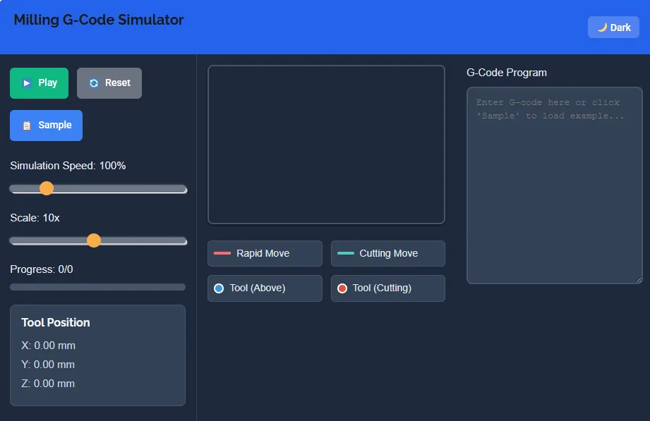 Prosty symulator frezowania w G-kodach